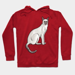 Siamese Cat on Red Hoodie